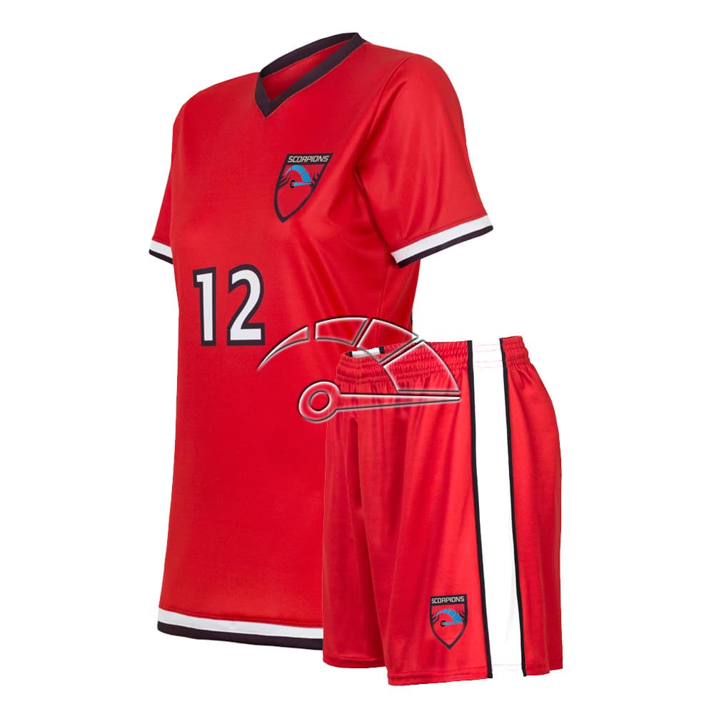 Red soccer uniform